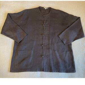 Dosa by Christina Kim Minimalist Gray Linen Chore Jacket Frog Loop Size 1/Small